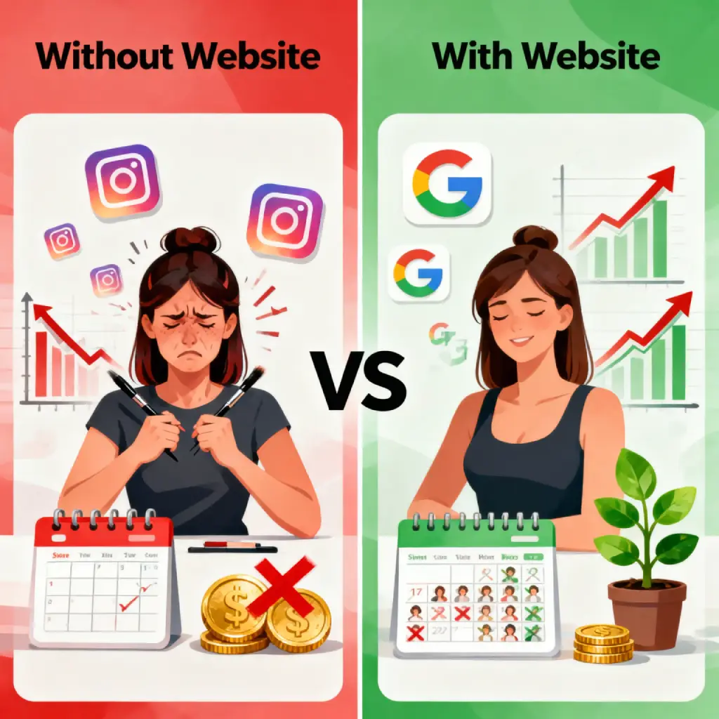 مقایسه با سایت vs بدون سایت